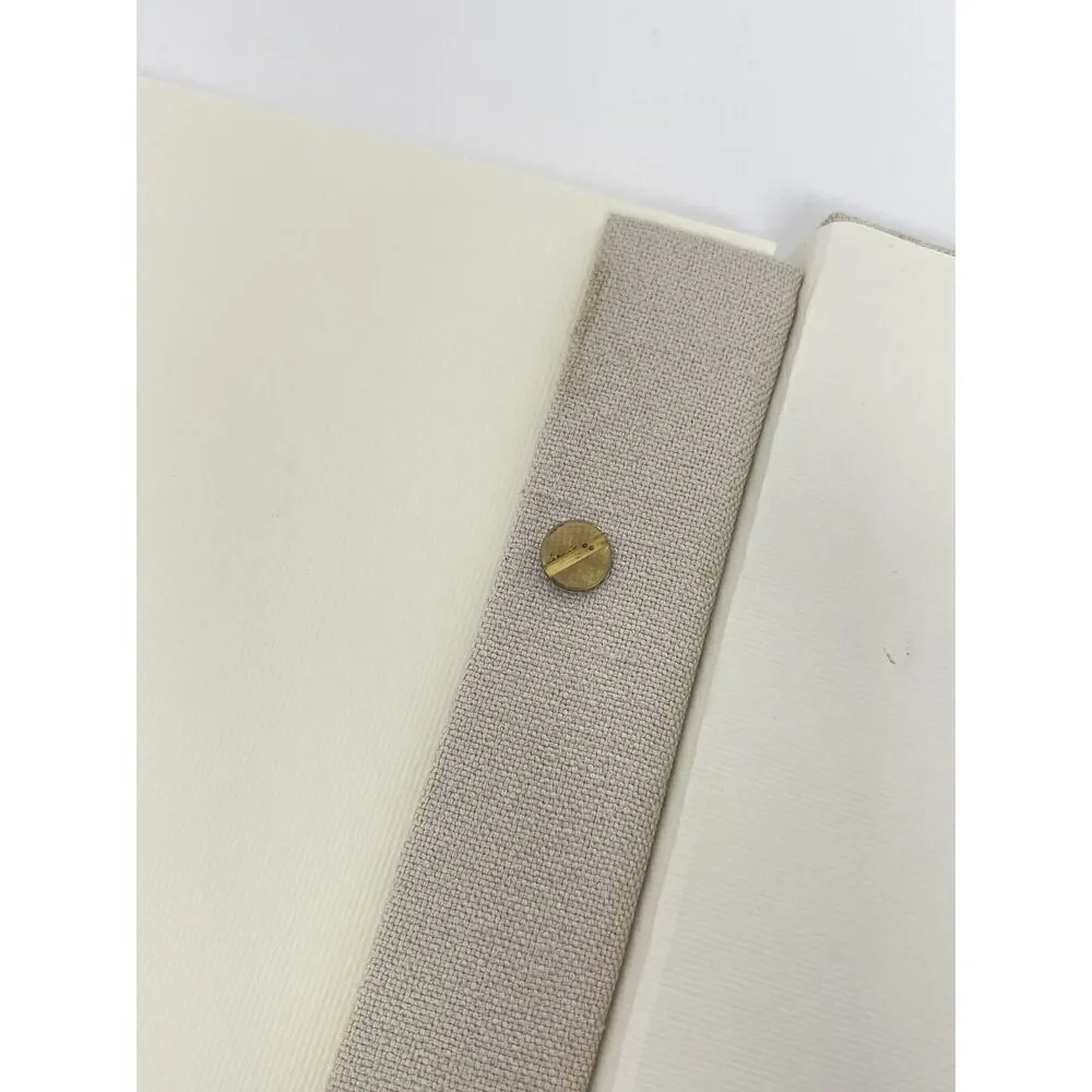 Pottery Barn Photo Picture Memory Book Album Linen Beige  Scrapbook 8.5x14.5”